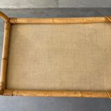 Desserte table roulante rotin vintage