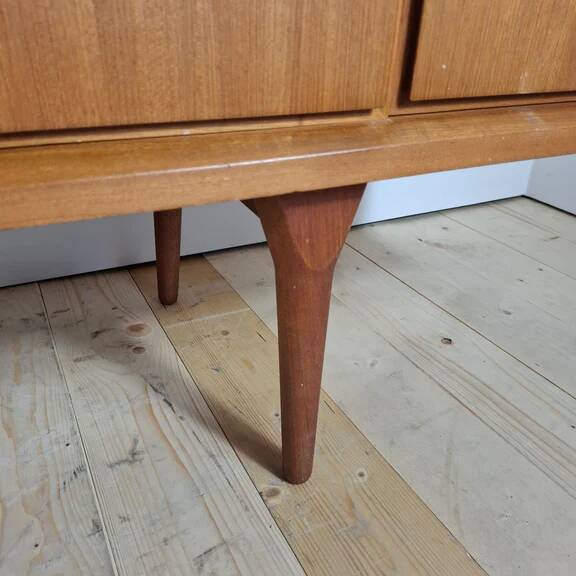 Teak sideboard with drawers and hinged doors – Scandinavian mid-century modern design, 1960s