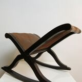 Studded leather rocking footrest