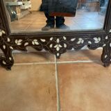 Syrian ottoman mirror in wood inlaid with mother-of-pearl called goldfisch