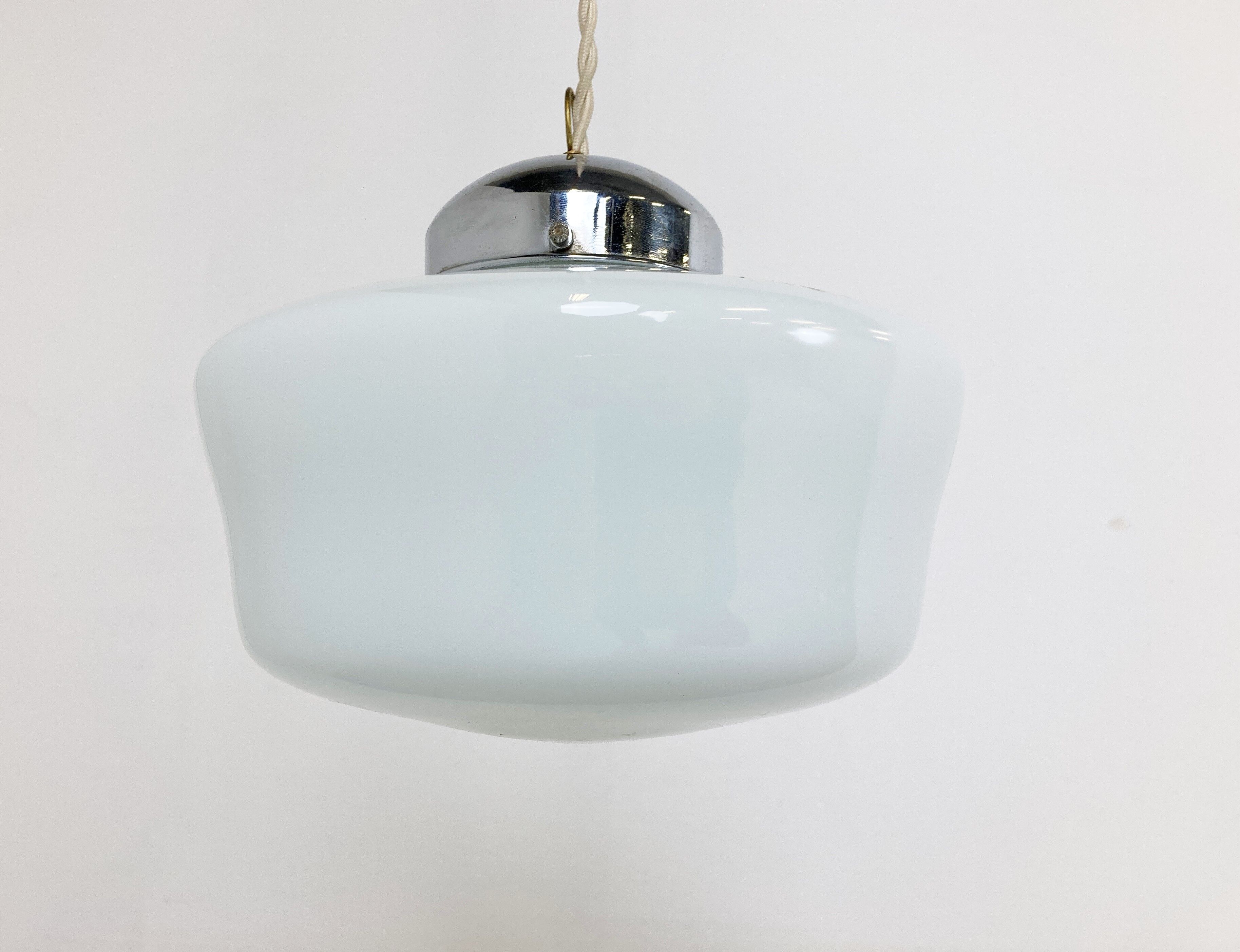 Opaline pendant light 1930s