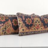 Set of two turkish oushak rug pillow cover
