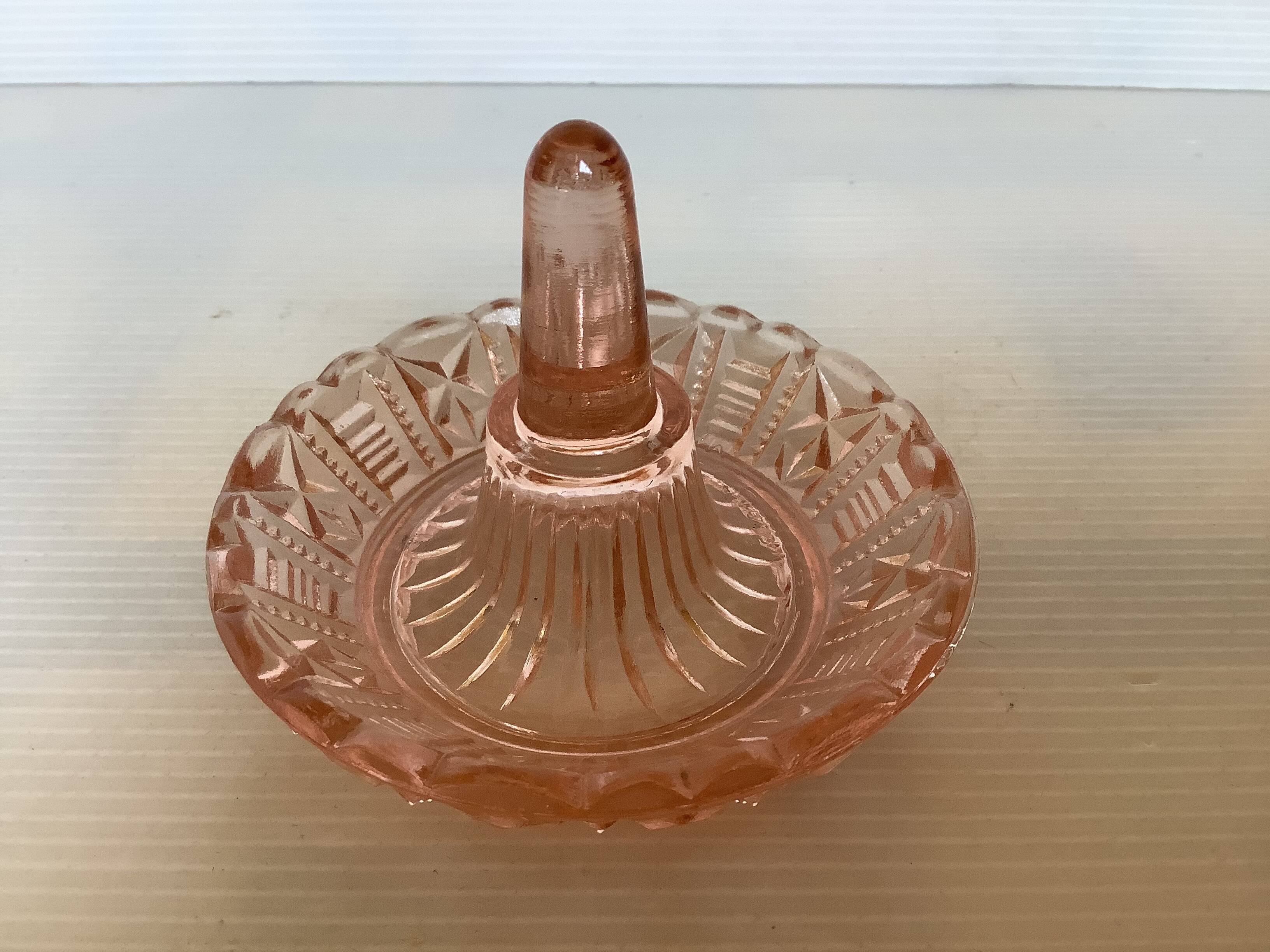 Old pink ring glassware from Scailmont Belgium