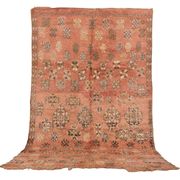 Peach Vintage Moroccan Rug 180 x 305 cm, Berber Wool Rug, Handmade Boho Rug