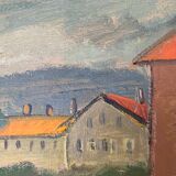 Swedish Modernism oil  landscape by I. Broberg