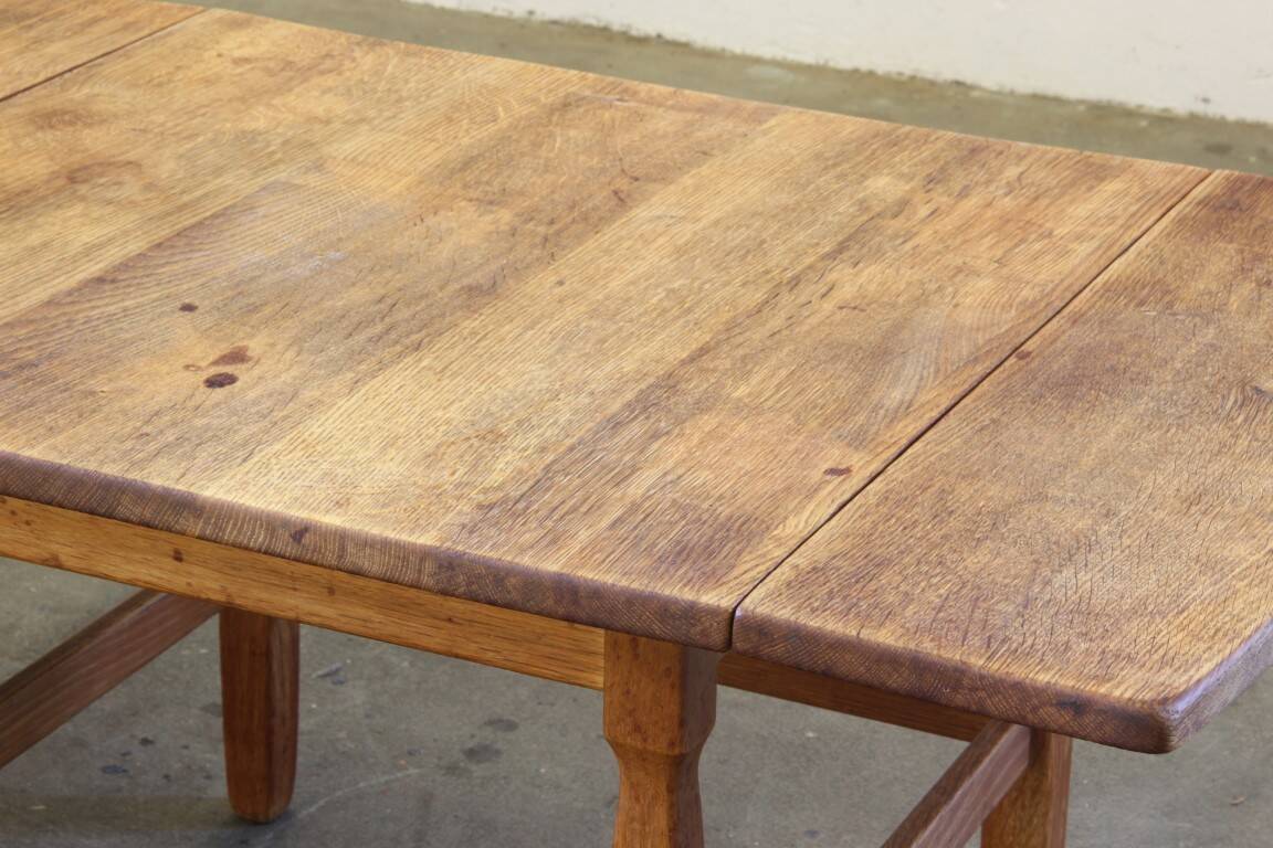 1960s mid-century brutalist Danish coffee table in oak attributed to Kjærnulf