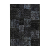 Handmade anatolian vintage 172 cm x 244 cm black patchwork carpet