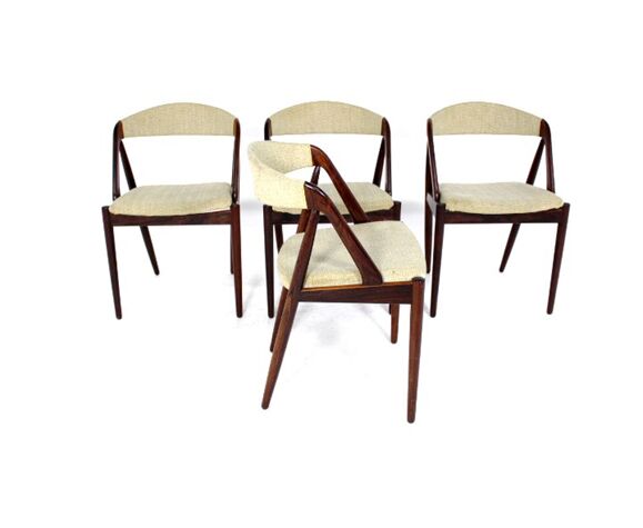 Set of 4 teak chairs, Model 31, Kai Kristiansen for Schou Andersen, 1960 |  Selency