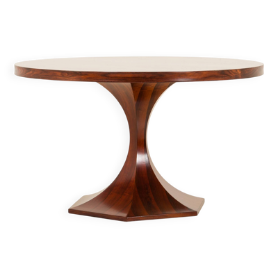 Table ronde en palissandre de Carlo de Carli, années 1960.