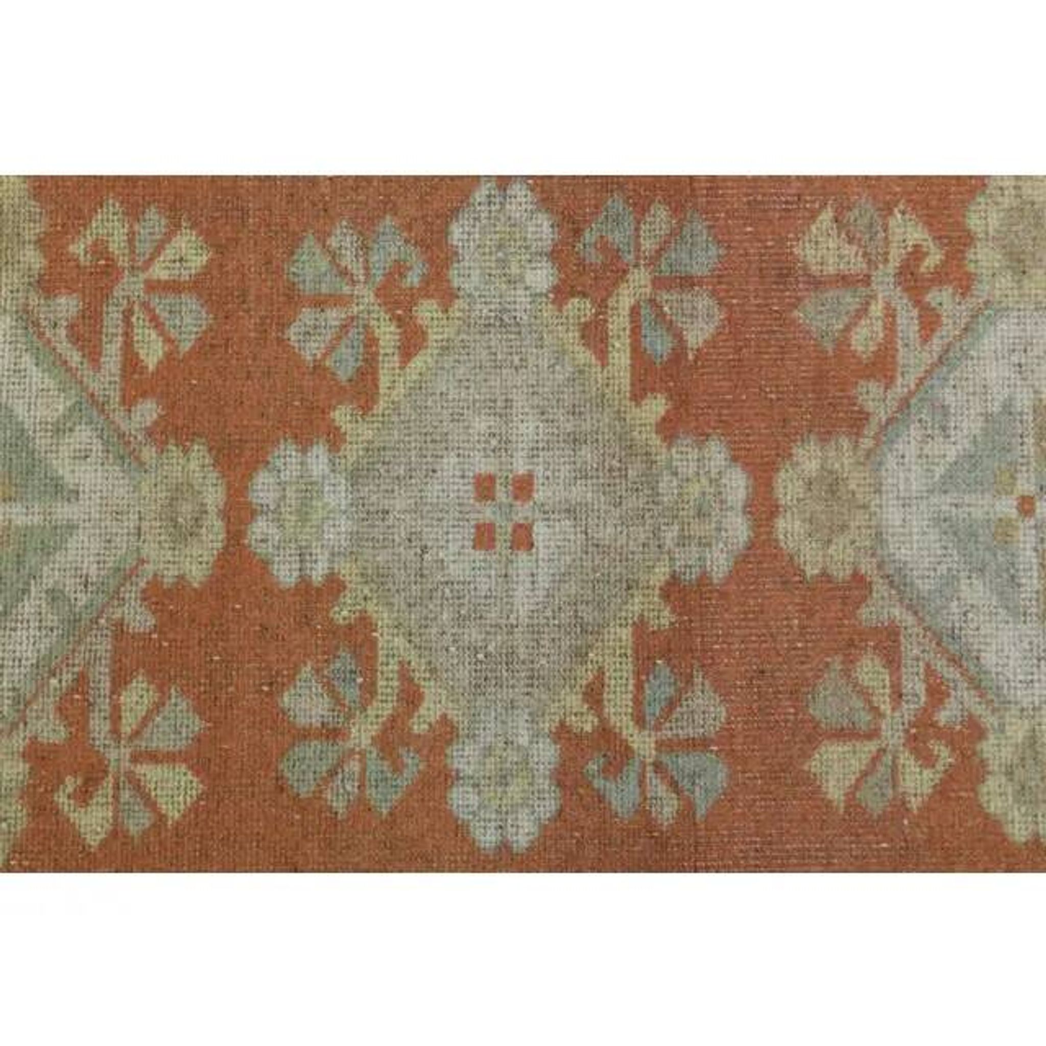 1970s Vintage Turkish Handmade Wool & Cotton Orange Area Rug 159x246