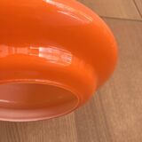 Orange opaline lamp suspension Space Age vintage 1970s