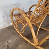 Rocking chair en rotin, 1950
