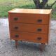 Vintage chest of drawers in gilded oak from the 50s 3 drawers feet bobbin
