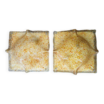 Pair of Murano Glass Wall Lights by Toni Zuccheri for Mazzega, 1970s