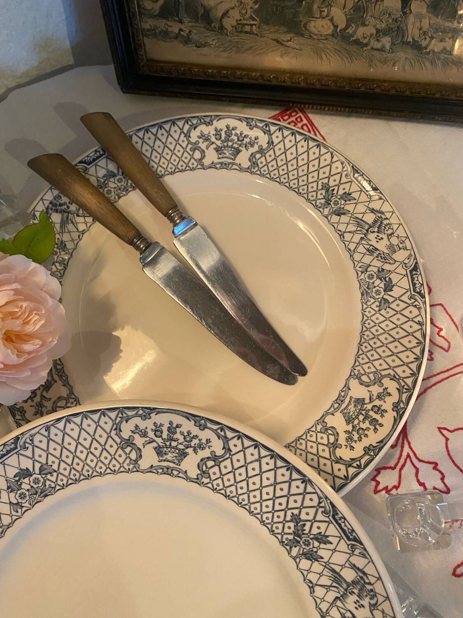 Set of 2 Mason's ironstone dinner plates