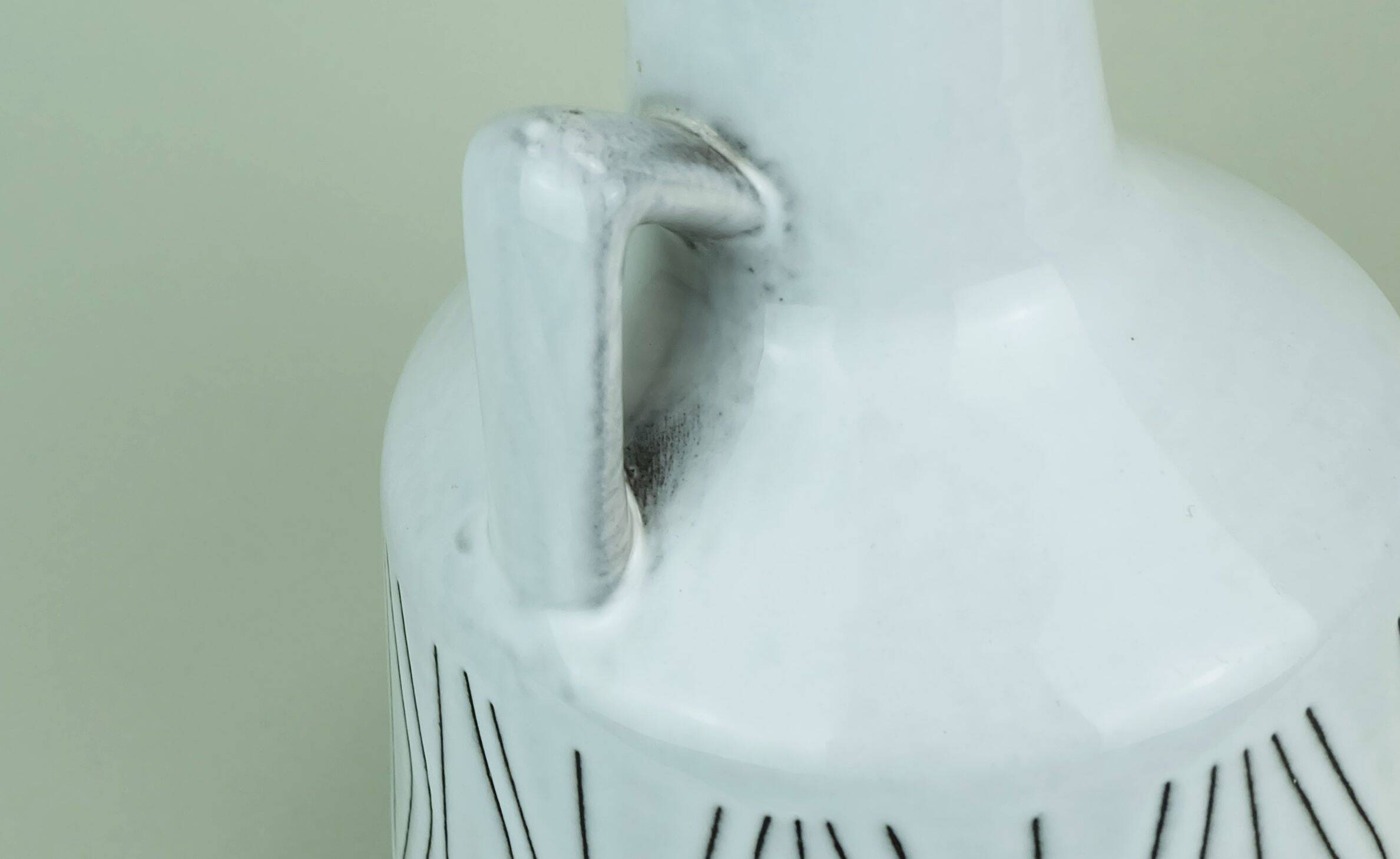 Ilkra  vase white glaze abstract sgraffito decor model no. 2007/20 50s/60s