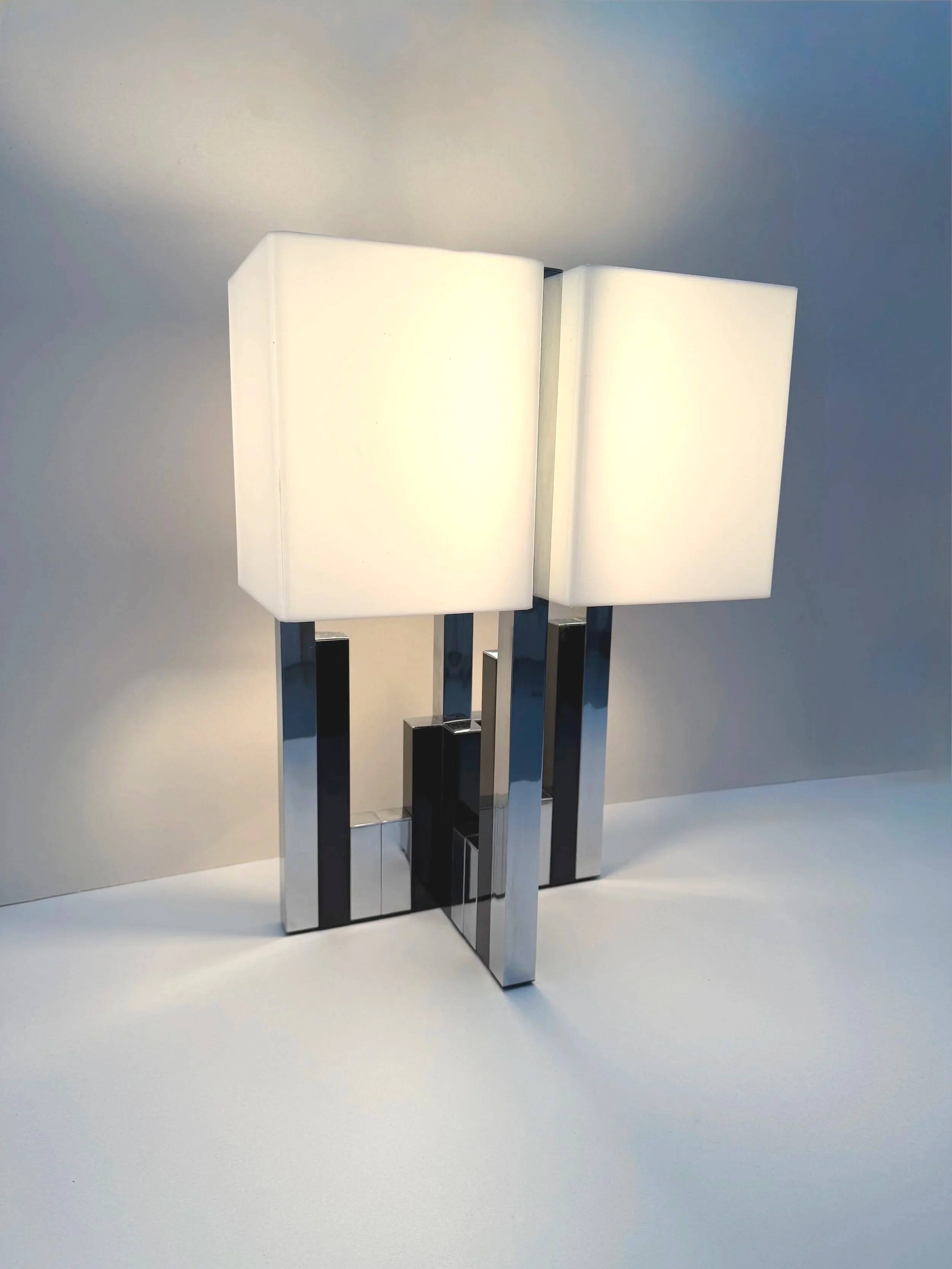 Lumica lamp in chrome metal, spain 1970