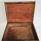 Sorrento marquetry box with a scene of three dancers in a medallion.