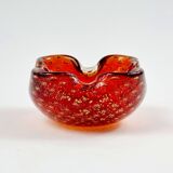 Bol ou cendrier en verre de Murano avec poussière d'or et bulles d'air de Barovier & Toso, Italie, années 1960