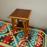 Rattan and bamboo vintage 1960, double trap side table