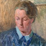 Portrait Oil on canvas "The e-reader"