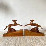 Pair of art deco doe bookends