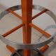 Coat rack vintage wrought iron orange and chrome