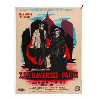 THE CROSSING OF PARIS Canvas Movie Poster - 60x80 cm - Jean Gabin, Bourvil