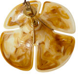 Adjustable vintage design XXL pendant lamp, brass plexiglass, 70s