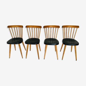 Suite of 4 chairs bistro Baumann, 50s