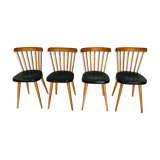 Suite of 4 chairs bistro Baumann, 50s