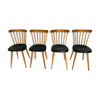 Suite of 4 chairs bistro Baumann, 50s