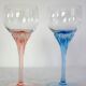 6 colorful vintage crystal wine glasses