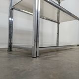 Etagère chromée et verre fumé des années 70