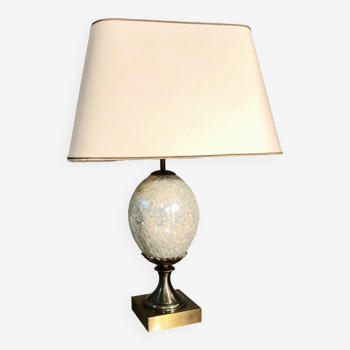 Lamp by Maison Charles in porcelain and bronze 70s