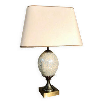 Lampe par Maison Charles en porcelaine et bronze années 70