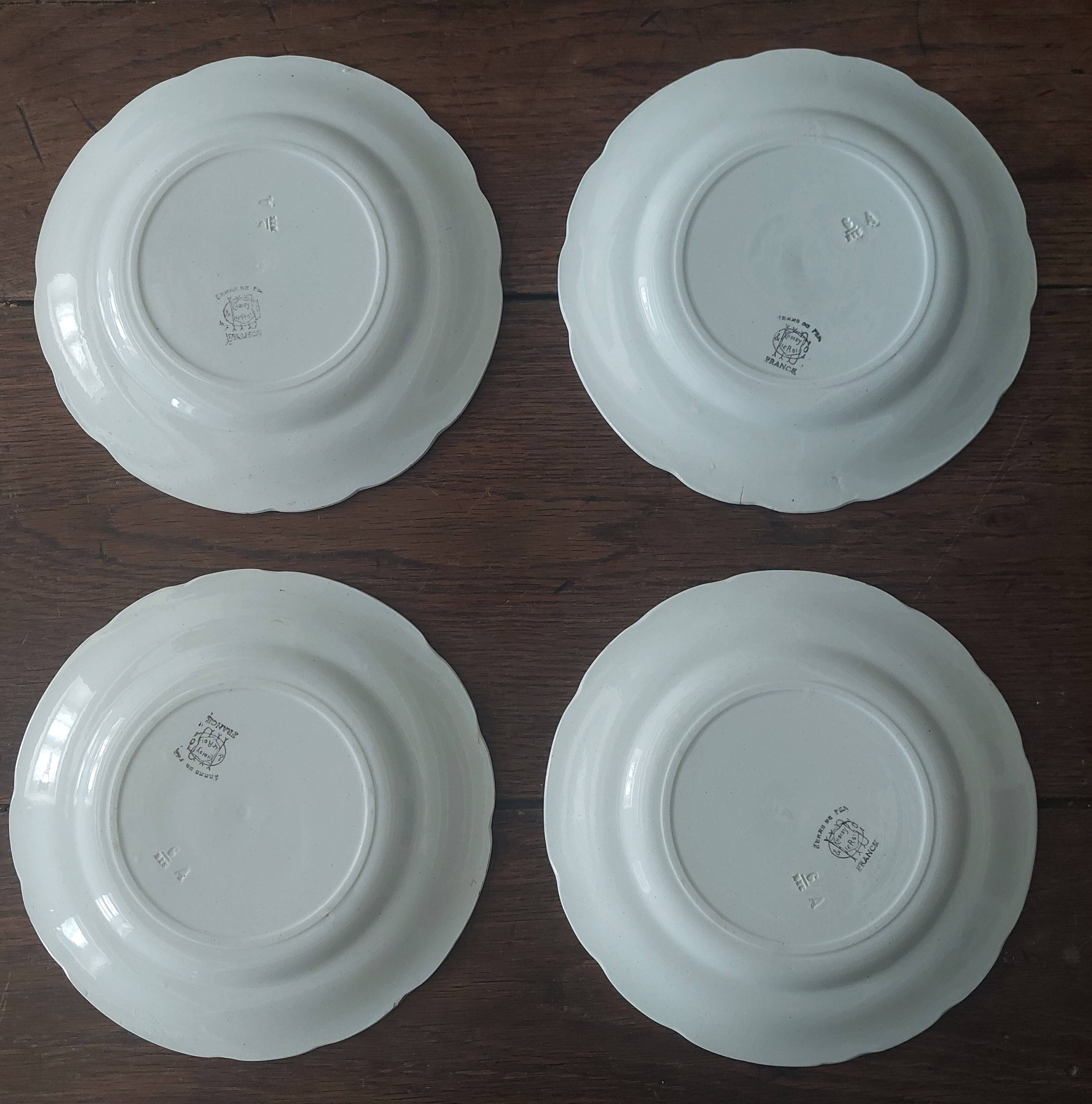 Choisy le Roi ironstone dessert plates, set of four