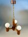 Vintage wooden chandelier with three lights
