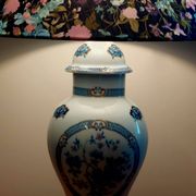 Limoges porcelain lamp Hergey – custom Liberty lampshade