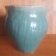 Vintage green and bronze ceramic pot cover vase