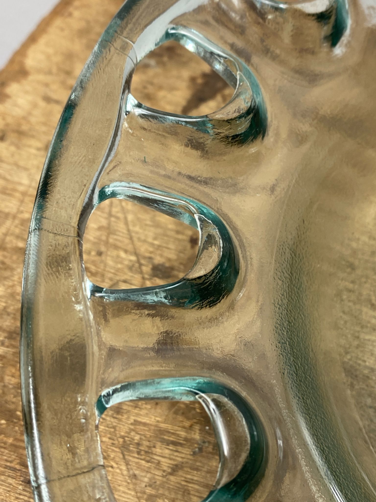 Blown glass salad bowl