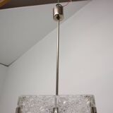 Mid-Century Square Clear Glass Pendant by Kamenicky Senov, 1960's