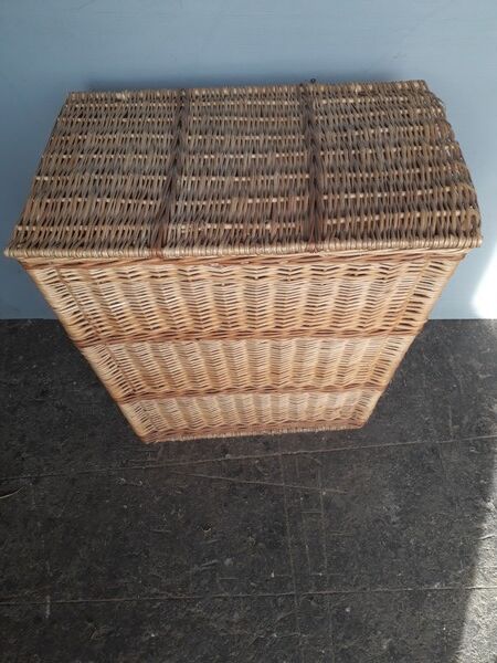 Chest 65cm basket basket rattan wicker period 1960
