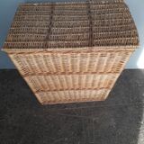 Chest 65cm basket basket rattan wicker period 1960