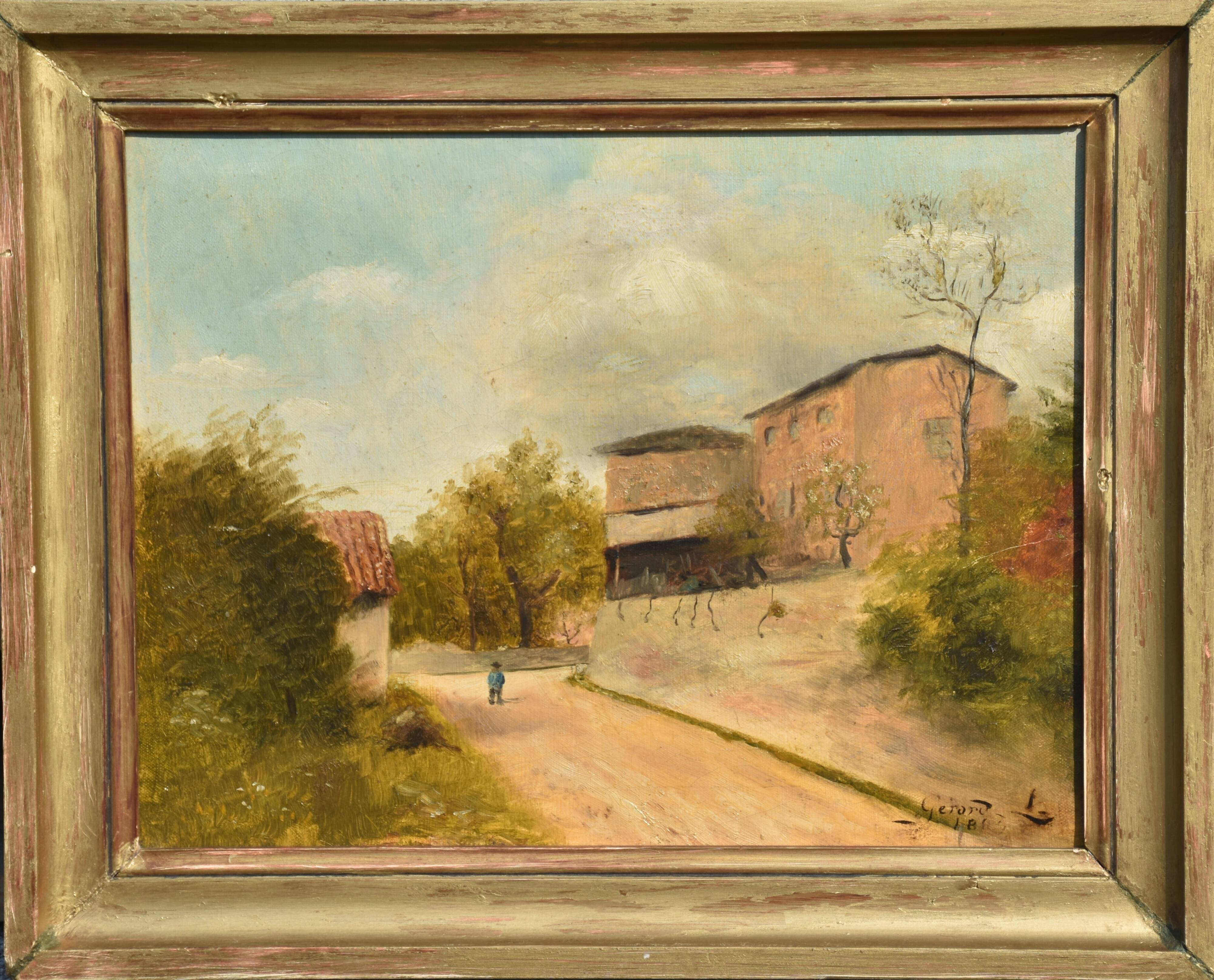 Léon Guérard, Village Street in Beaujolais (1889)