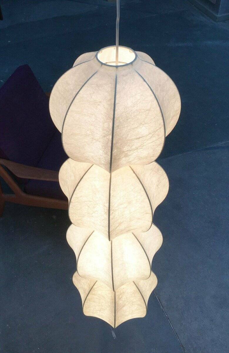 Mid-Century Modern German Cocoon Pendant Lamp by Friedel Wauer for Goldkant Leuchten, 1960s