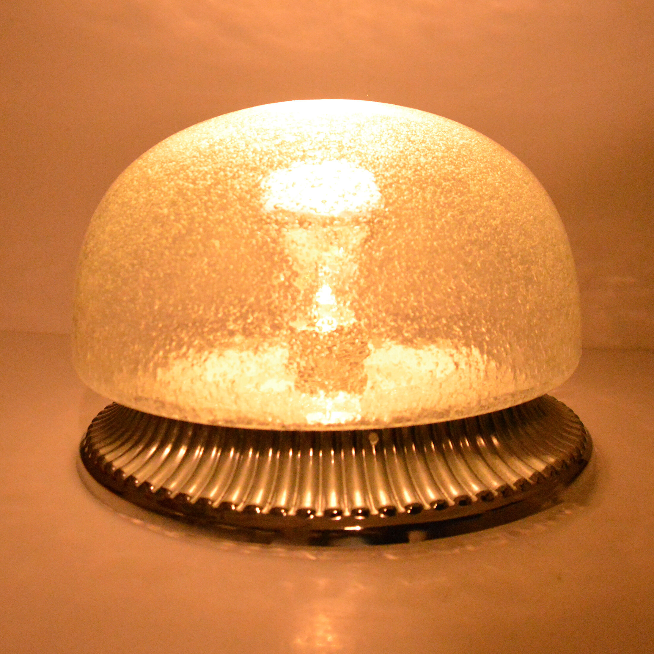 1970s modern large chrome plafond, Hillebrand, Germany