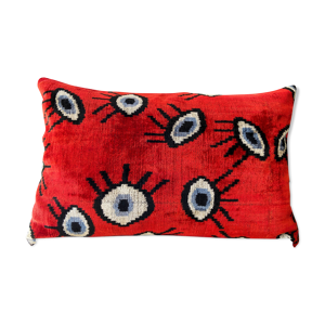 Coussin velours Ikat