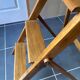 Vintage 1940s folding wooden painter's workshop stepladder with 4 steps