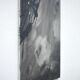 Large painting on canvas attributed to Nicole Cormier Vago, black and white canvas, wall decoration.